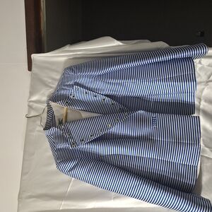 Striped Blue and White Women's Blazer